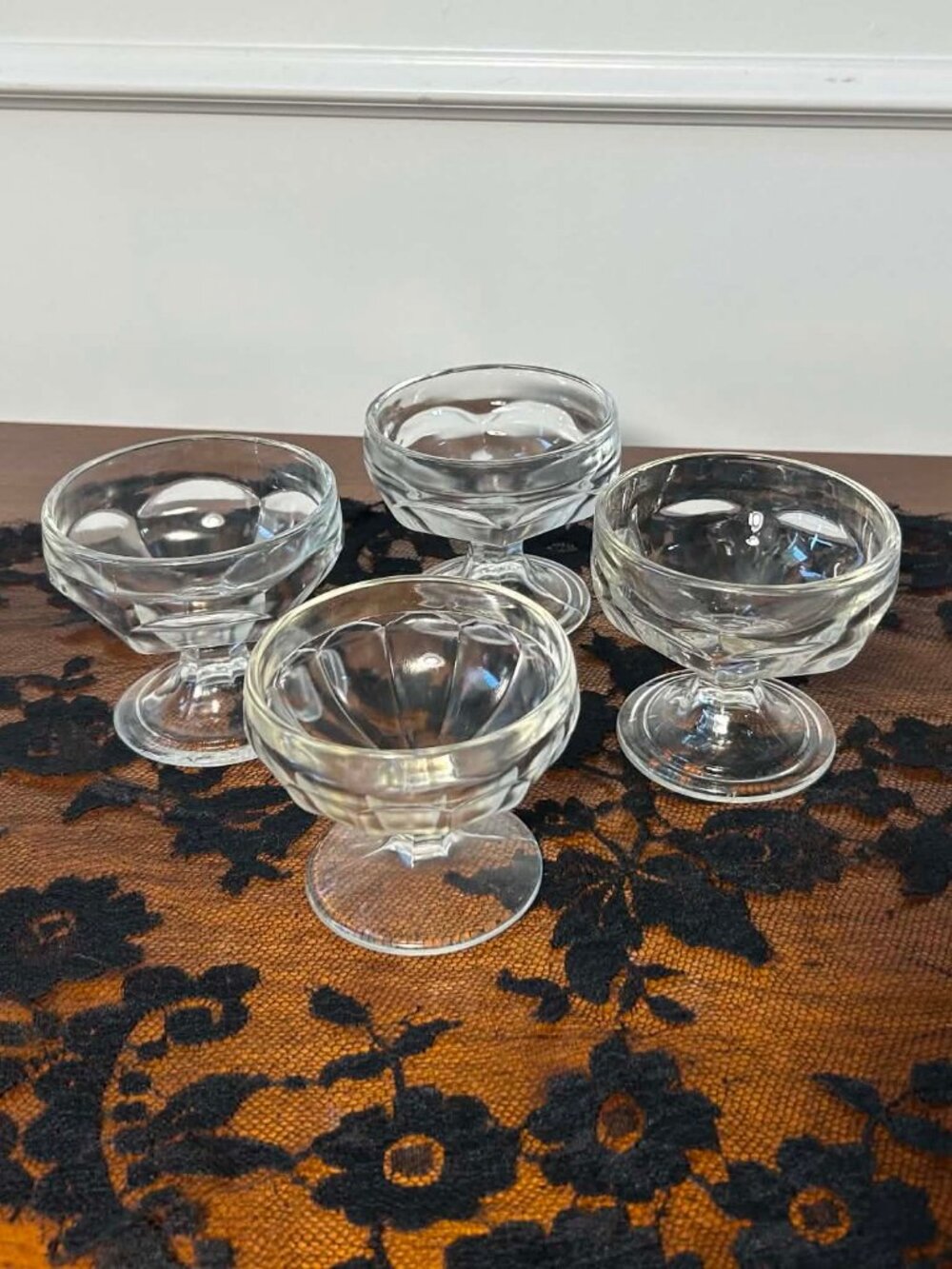 Colonial pressed glass dessert bowls
